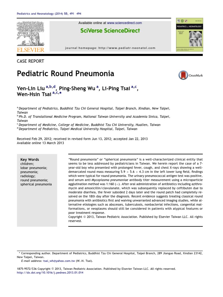 Pediatric Round Pneumonia | Download Free PDF | Pneumonia | Serology