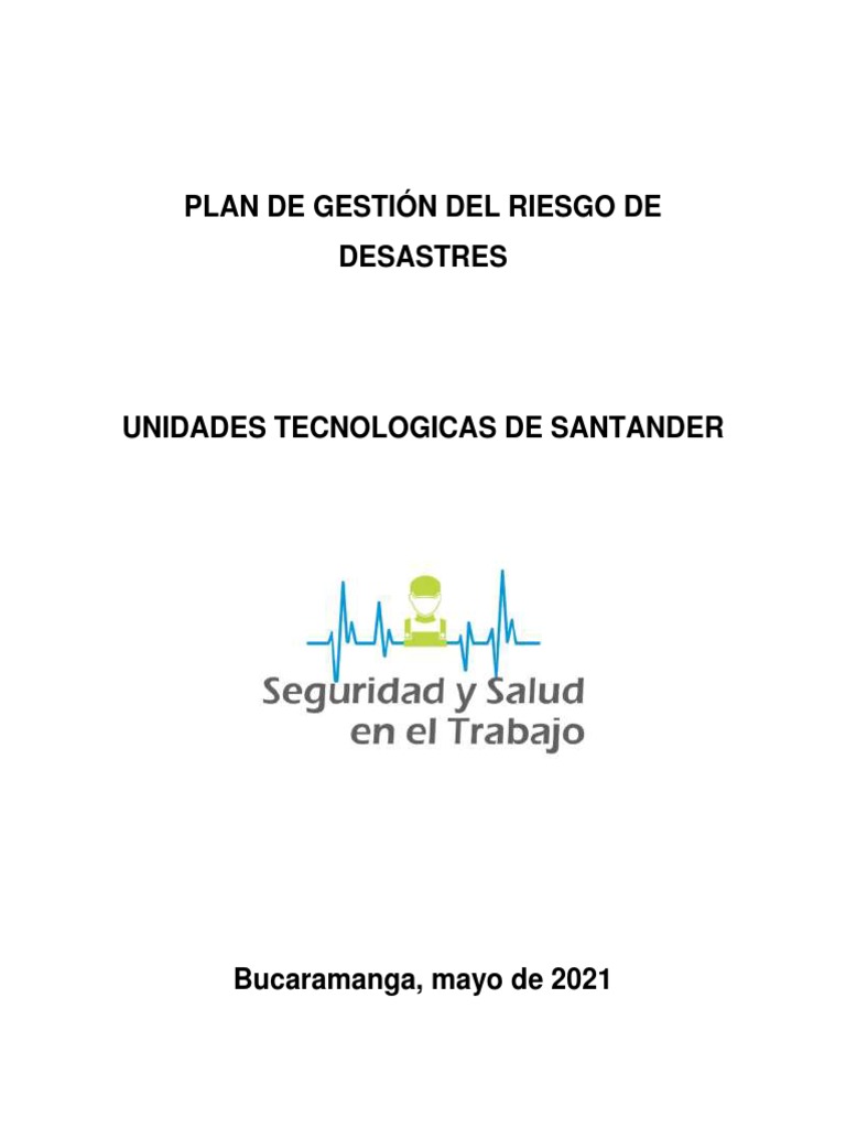 Plan de Gestión de Riesgo de Desastres | PDF | Reducción de Desastres ...