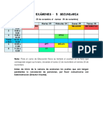 Horario de exámenes 5° secundaria noviembre 2021