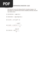 Mathematical Induction Quiz