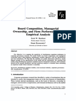 Board Composition Managerial Ownership A