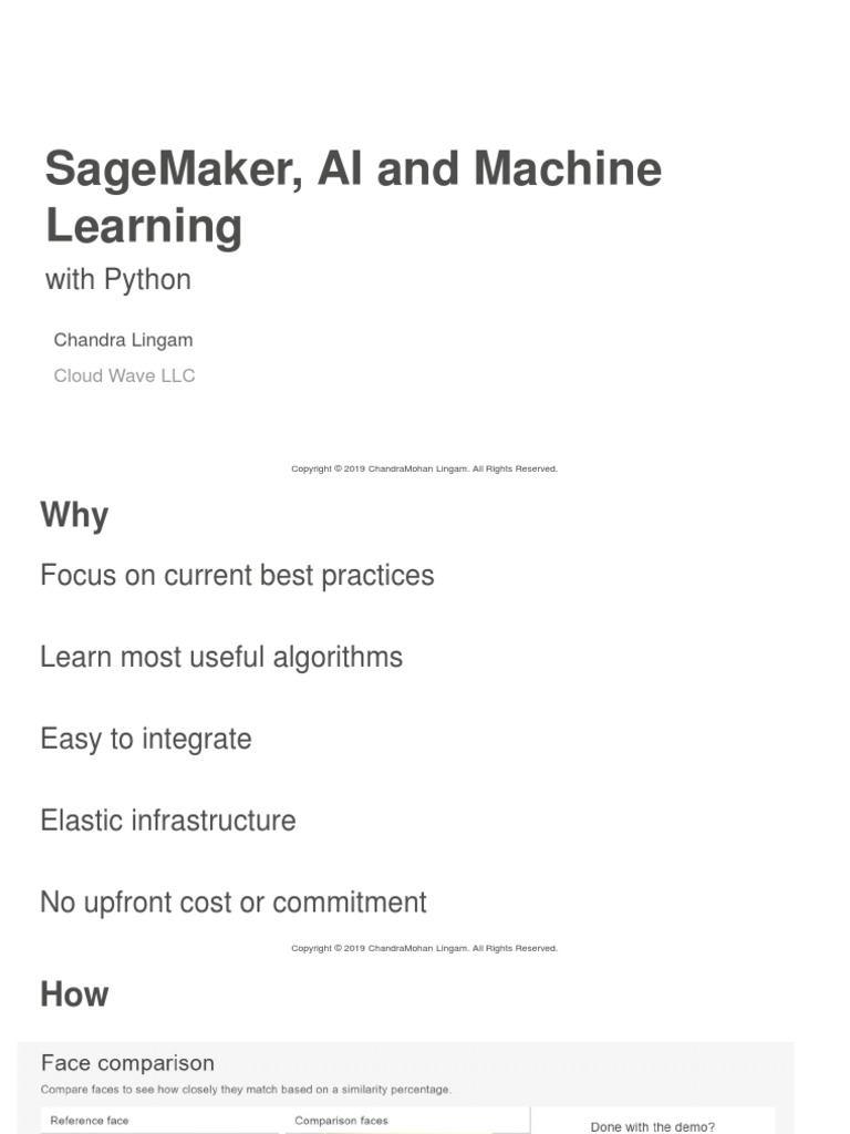 Sagemaker, Ai and Machine Learning: With Python | PDF
