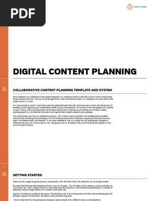 Digital Content Planning