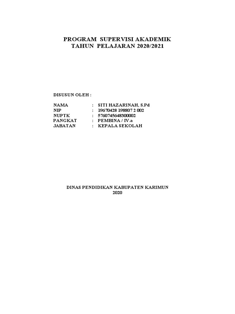Cover Supervisi | PDF | Karier & Perkembangan | Perjalanan