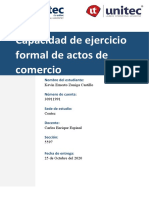 Capacidad de Efercicio de Formal Actos de Comercio