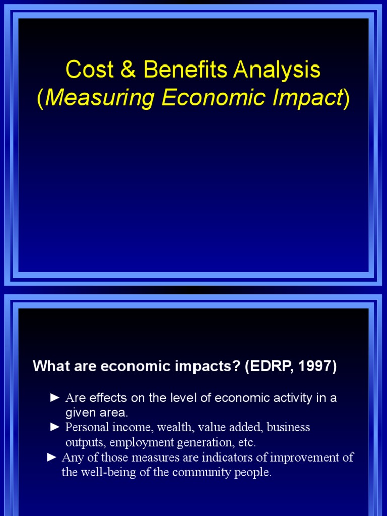 Cost & Benefits Analysis (Measuring Economic Impact) PDF Net