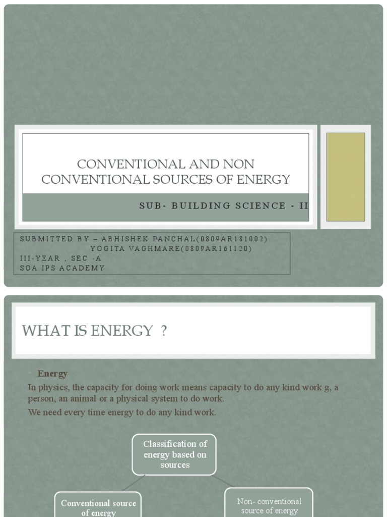 Conventional vs Non-Conventional Energy | PDF | Energy Development ...