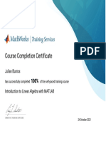 Certificate-Introduction to Linear Algebra with Matlab