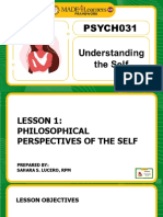 Lesson 1 Philosophical Perspective of The Self