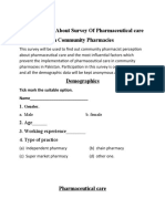 Questionnaire About Survey of Pharmaceutical Care in Community Pharmacies