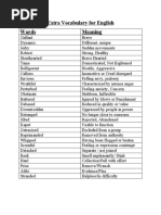 Extra Vocabulary For English