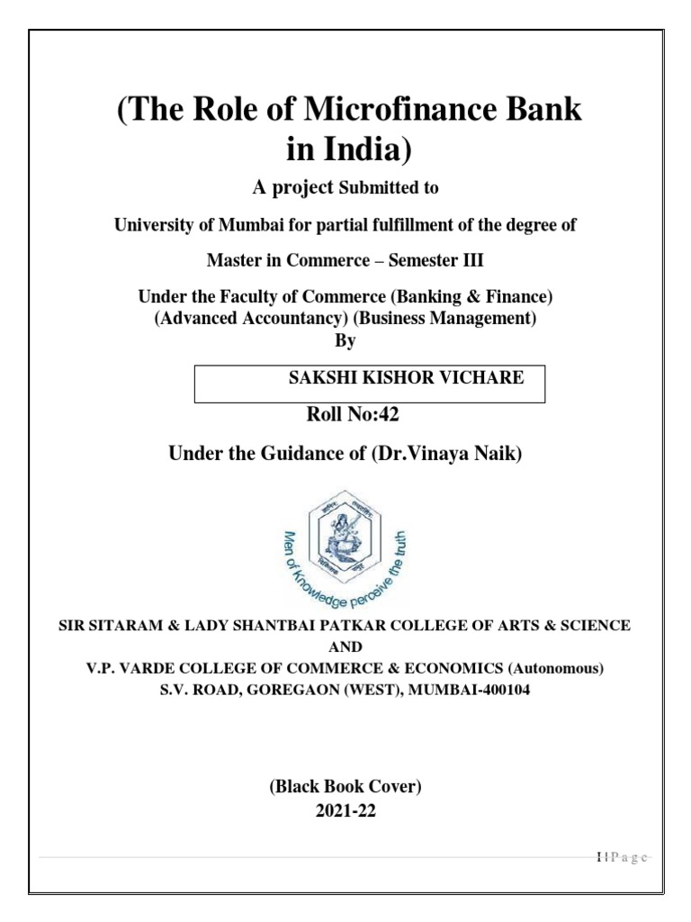 Micro Finance in India PDF Microfinance Microcredit