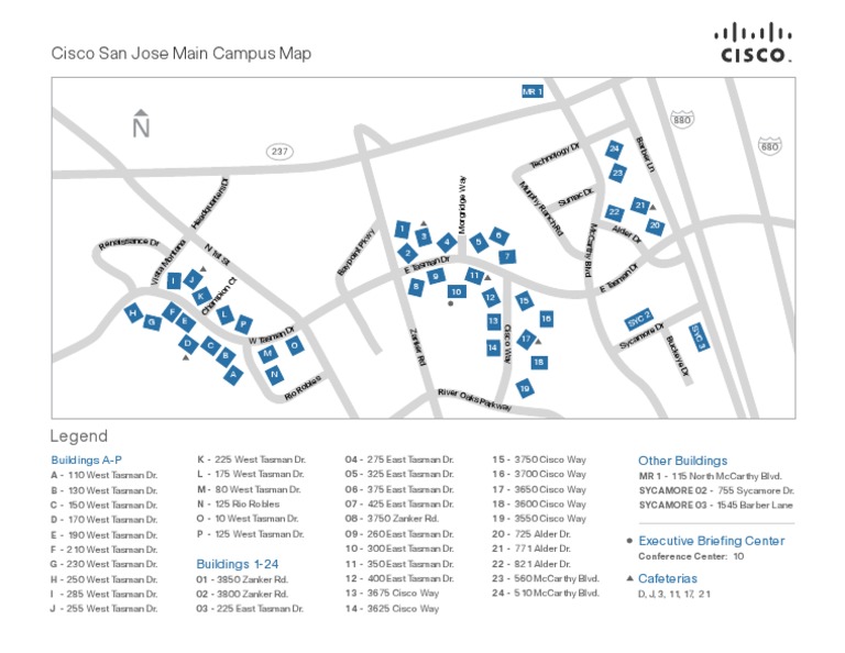 Cisco San Jose Campus Building Map | PDF