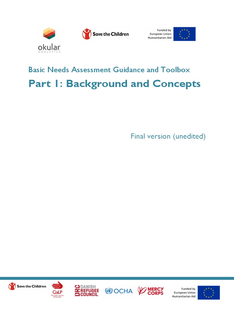 Part 1: Background and Concepts: Basic Needs Assessment Guidance and ...