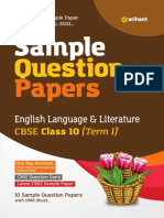 Arihant English Class 10 Term 1 Sample Paper