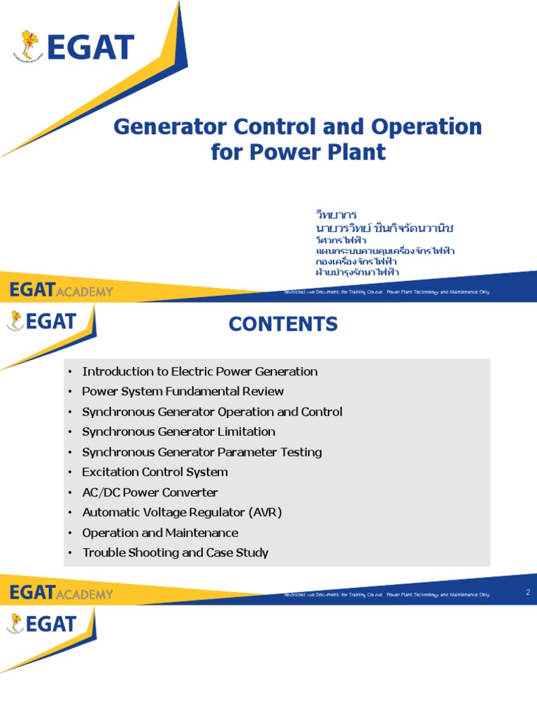 Generator Control in Power Plants | PDF | Electrical Impedance ...