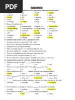 Test For Unit1: I. Choose The Word Whose Underlined Part Is Pronounced Differently From The Others