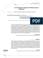 Uso TIC educación superior México COVID-19