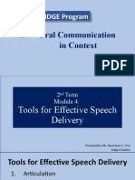 Tools For Effective Speech Delivery