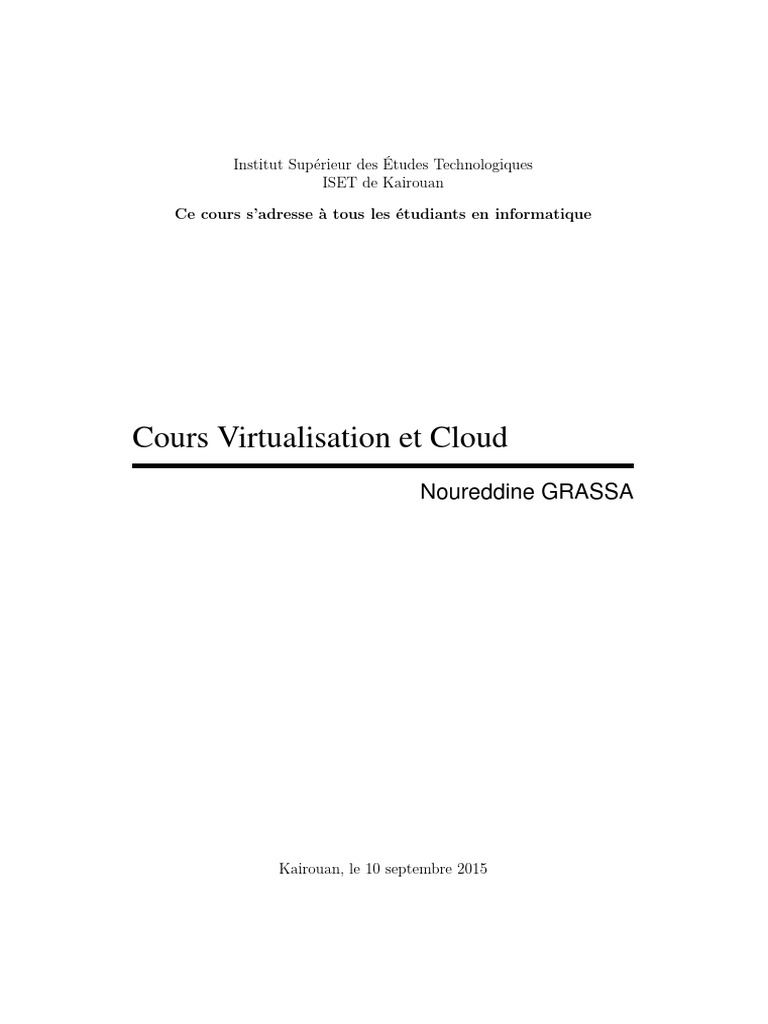 Cours de Virtualisation et Cloud Computing | PDF | Virtualisation | VMware