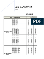 Pricelist Solusi bangunan