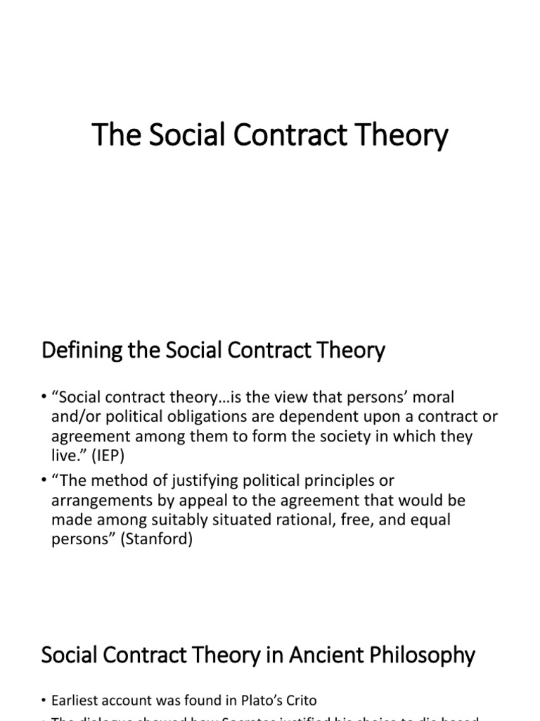 07 The Social Contract Theory Part 1 PDF Social Contract Property