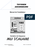 MLI Scalaire Thyssen (VEC01) - Manuel D'installation - FR - Du 06 10 00 (7099)