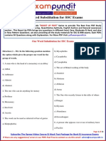 One Word Substitution Questions PDF For SSC Exams