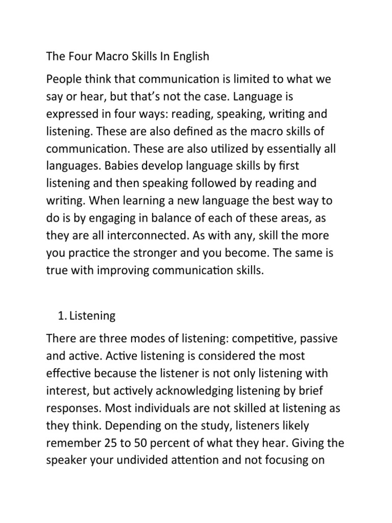 the-four-macro-skills-in-english-pdf-language-acquisition