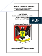 Cover Laporan Realisasi Pelaksanaan Apbdes Semester Pertama Desa Pinabetengan Tahun 2021