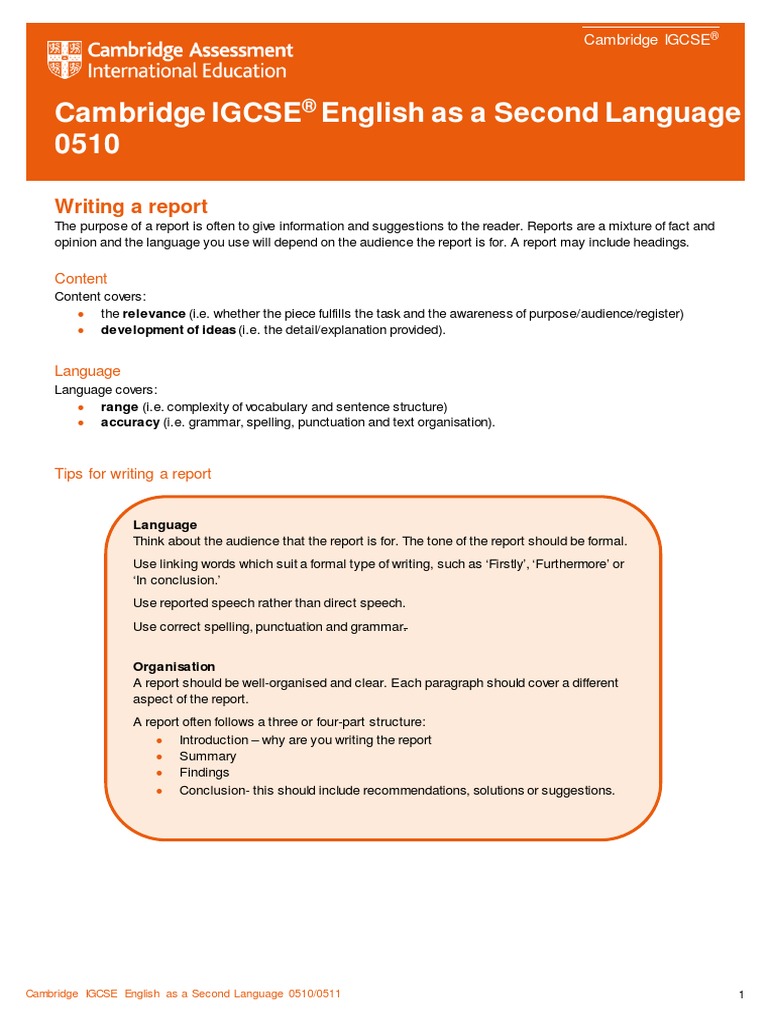 0510 Writing A Report For Examination From 2019 | PDF | Question | Test ...