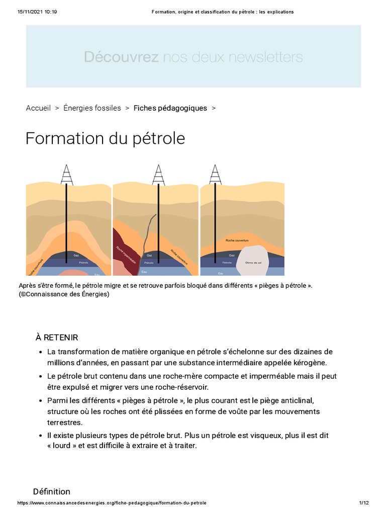 Formation, Origine Et Classification Du Pétrole Les Explications — free download