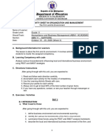 Department of Education: Learning Activity Sheet in Organization and Management