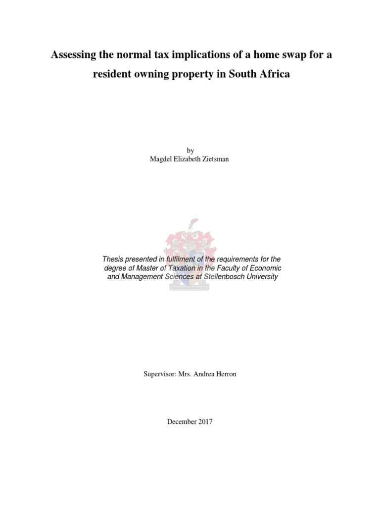 Tax Implications of A Home Swap PDF Taxes Gross