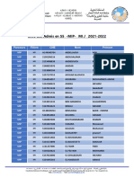 Liste Des Admis en S5 - MIP - MI / - 2021-2022: Parcours Filière CNE Nom Prénom