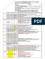 National Cheng Kung University 2019/2020 Academic Year Calendar