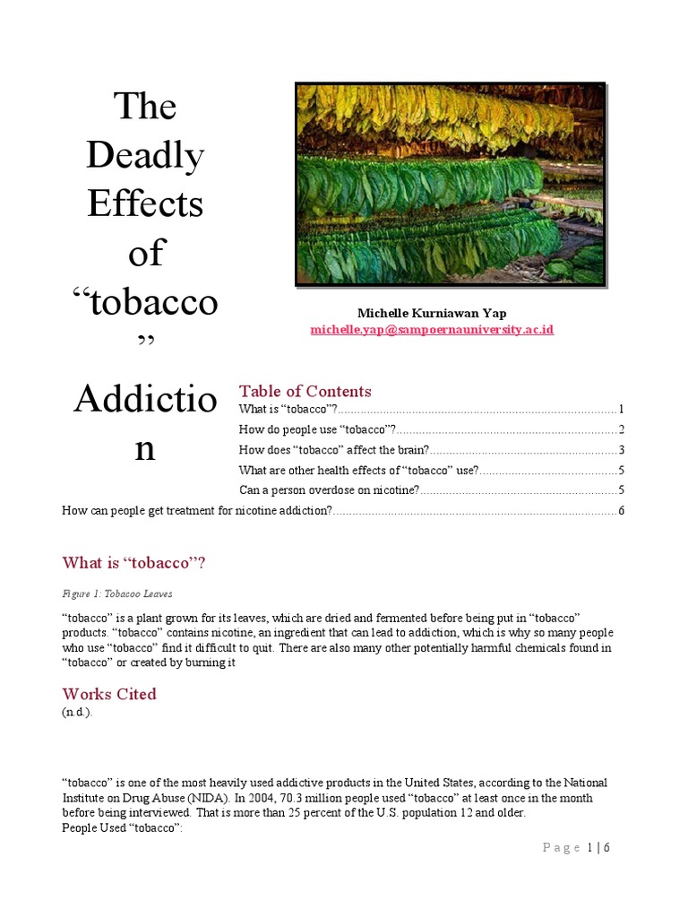 Understanding Tobacco: Effects and Addiction | PDF | Nicotine | Tobacco ...