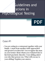 Ethical Guidelines and Considerations in Psychological Testing