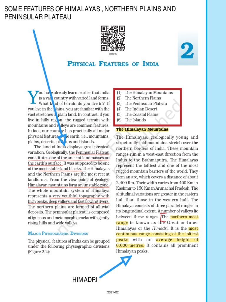 Physical Features of India | PDF | Himalayas | Coral Reef