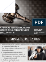 Criminal Intimidation and Other Related Offences (SEC. 503-510)