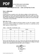 2EL11-Digital Electronic - Adder and Flip-Flop Circuits: Pusat Pengajian Sains Fizik Universiti Sains Malaysia