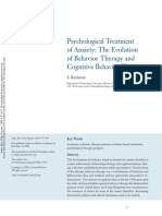 Psychological Treatment of Anxiety The Evolution of Behavior Therapy and Cognitive Behavior Therapy