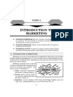 Introduction To Marketing: Unit 1