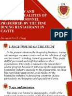 Proficiency and Personal Qualities of Service Personnel Preferred by The Fine Dining Restaurant