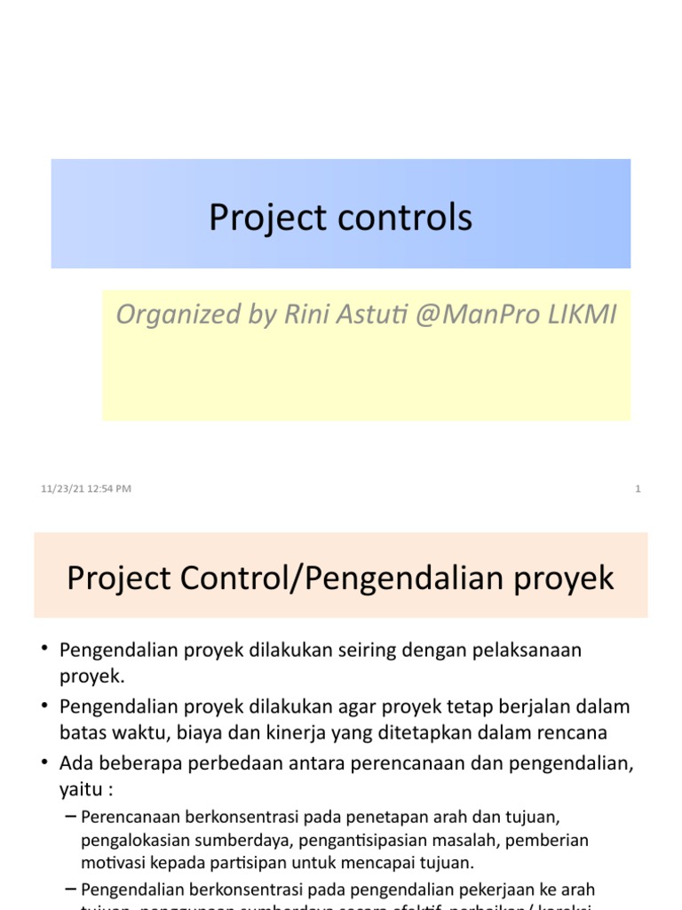 Pengendalian Proyek dan Analisis EVA | PDF