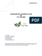 V's Tea Bar Confidential Business Plan