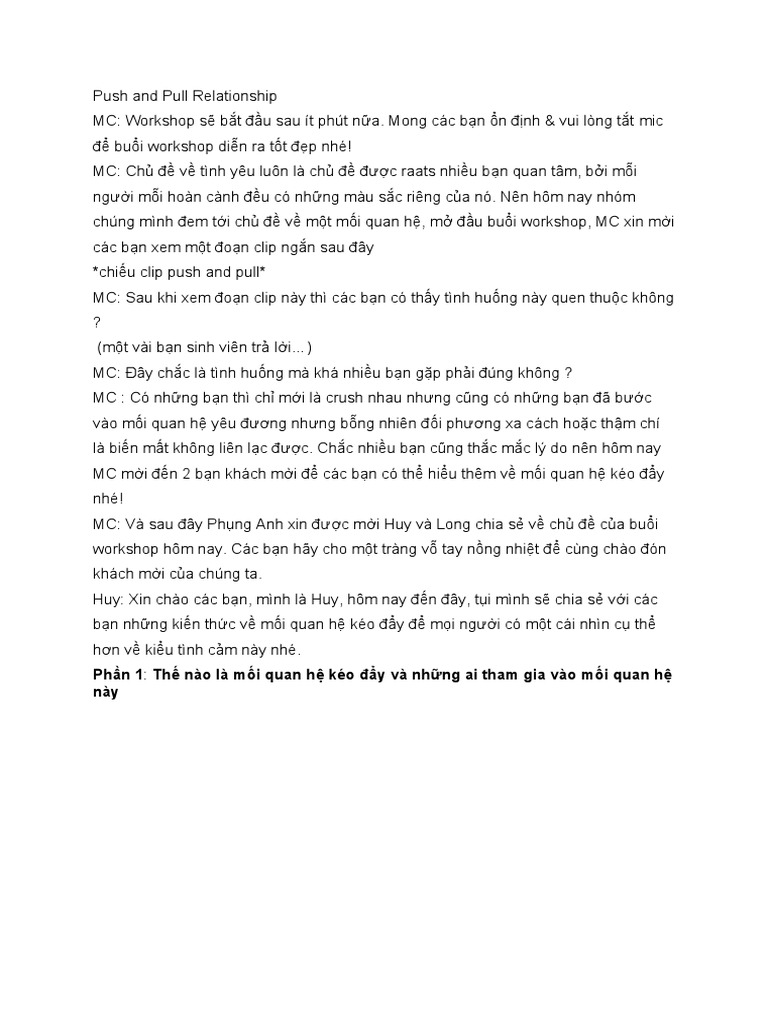 Push and Pull Relationship PDF
