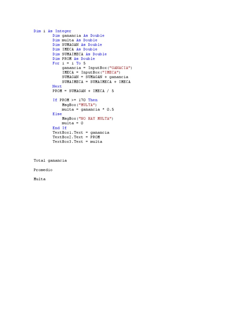 Dim I As Integer