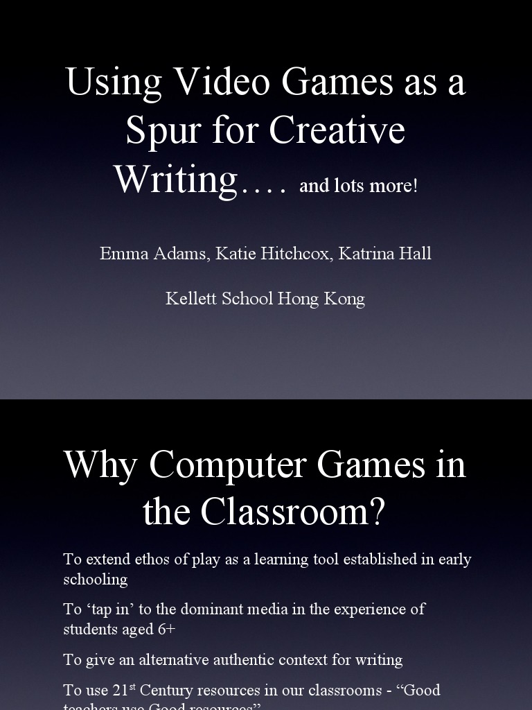 Video Games as Creative Writing Tools | PDF
