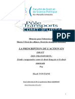 TOUZALI Zineb - La Prescription de L'action en Droit Des Transports, Étude Comparative Entre Le Droit Français Et Le Droit Marocain - 2016-2017